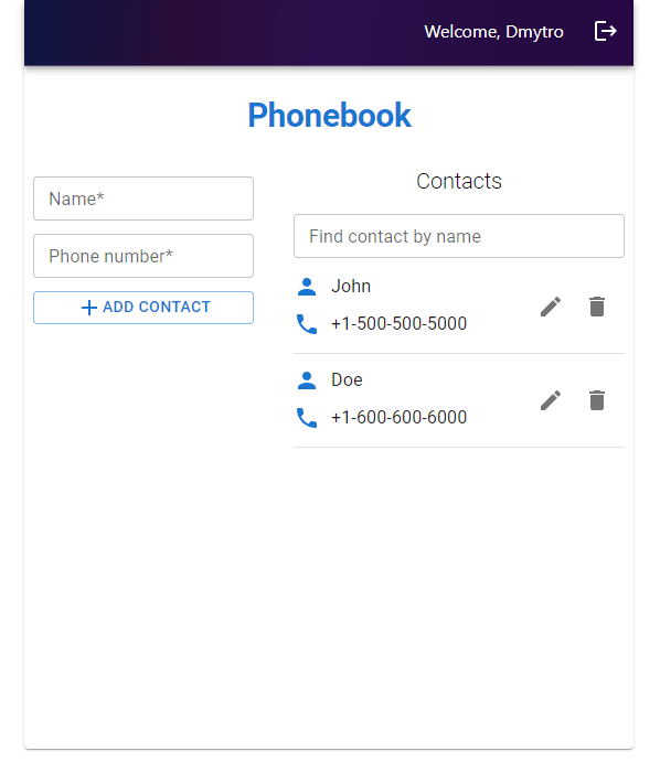 Phonebook project